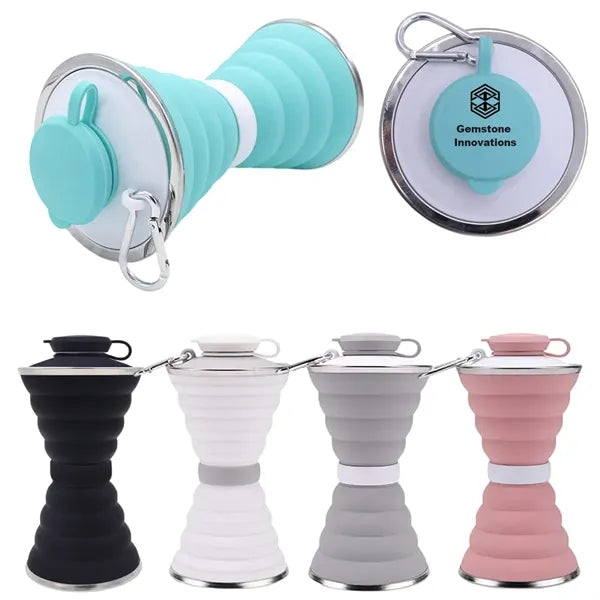 17 OZ Portable Silicone Collapsible Cup with Carabiner