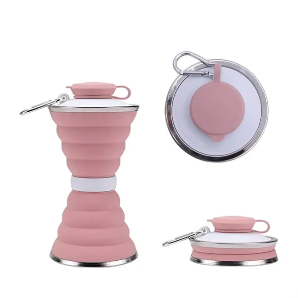 17 OZ Portable Silicone Collapsible Cup with Carabiner