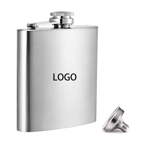 6oz Vertical Stainless Steel Hip Flask With Spout