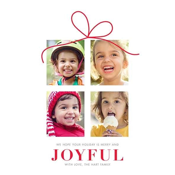 Joyful Gift Flat Photo Christmas Card