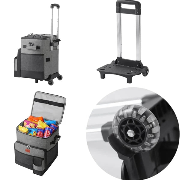 Personal Large Insulated Cooler Trolley Folding Shopping Car