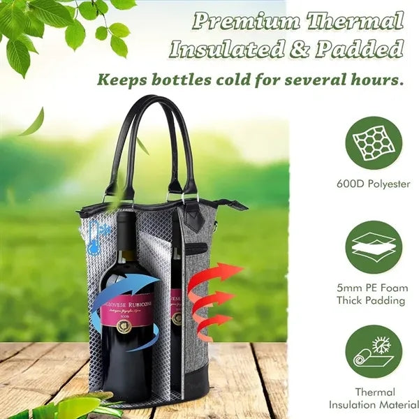 Vino Gift Carrier Tote -Travel Padded 2 Bottle Wine