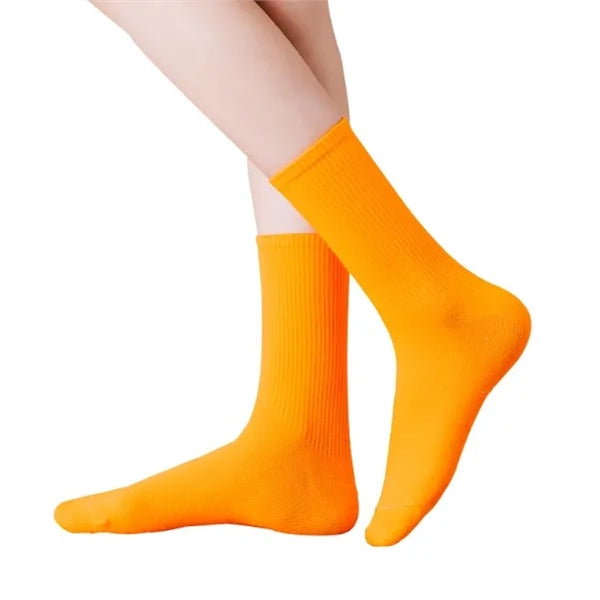 Cotton Mid-calf Socks with Embroidery Printing