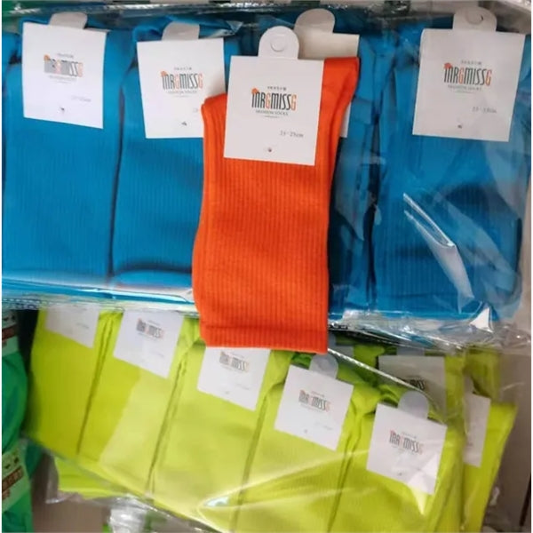 Cotton Mid-calf Socks with Embroidery Printing
