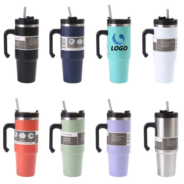 Tumbler with Handle and Straw Lid Insulated bottle