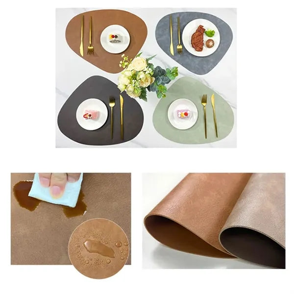 Retro Cowhide Patter Leather Placemats
