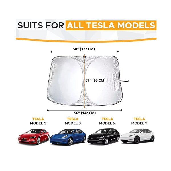 Windshield Sun Shade for Tesla Model 3/Y/X/S With Pouch