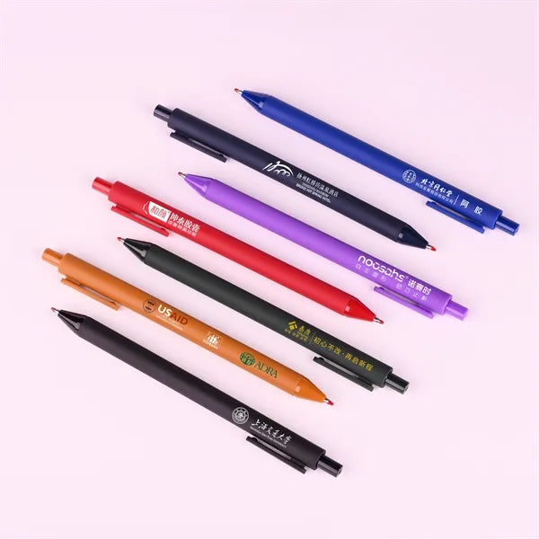 Multicolor Soft Rubber Retractable Ballpoint Pen