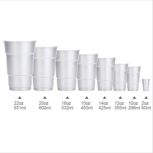 12/14/16/18/20 oz. Aluminum Rolled Edge Cup
