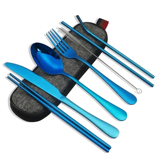 Portable Stainless Steel Camping Flatware Set