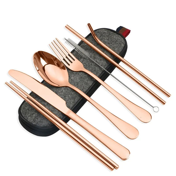 Portable Stainless Steel Camping Flatware Set