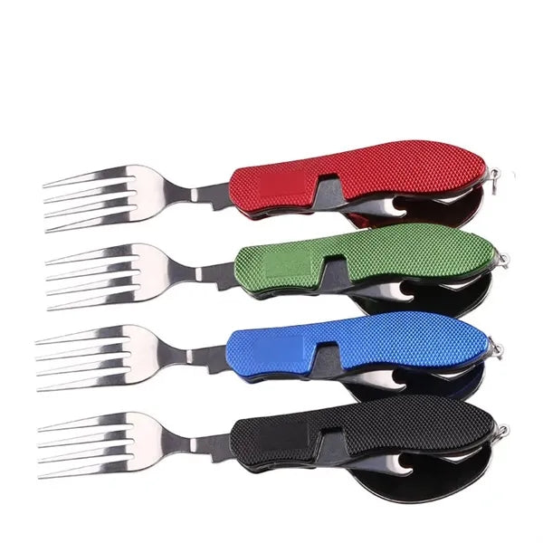 4-in-1Portable Stainless Camping Utensils Combo Set