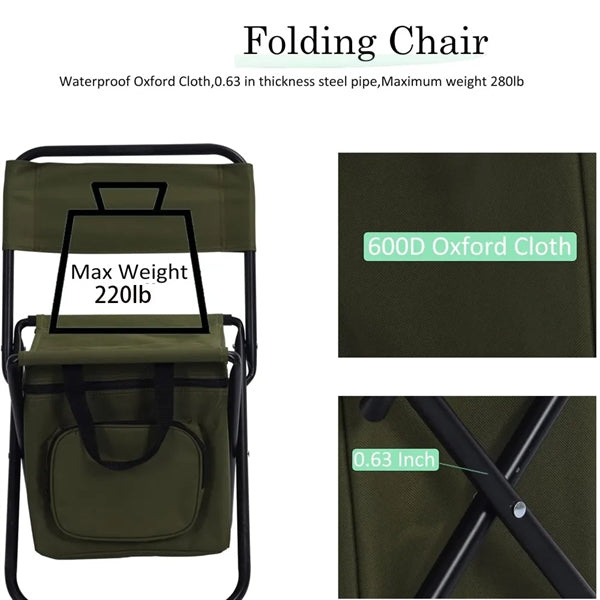3 In 1 Cooler Backpack Folding Chair