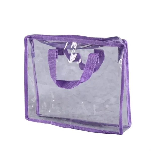 Zipper Closure Clear PVC Tote Bag