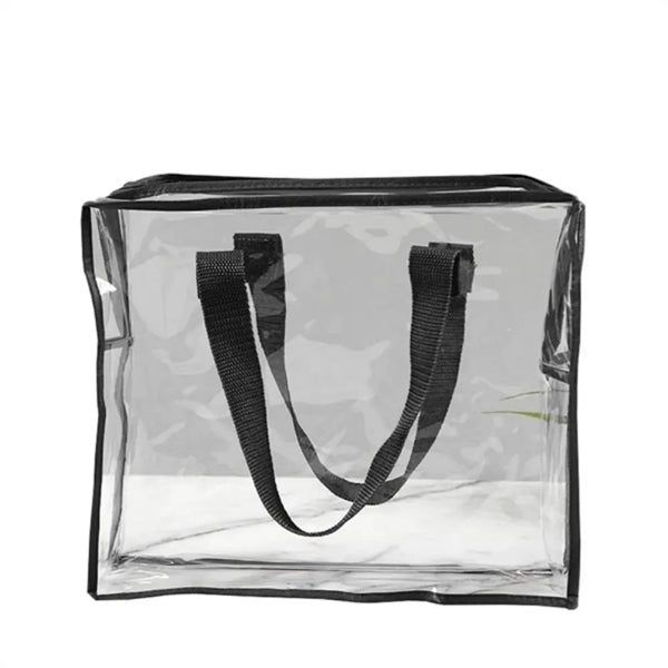Zipper Closure Clear PVC Tote Bag