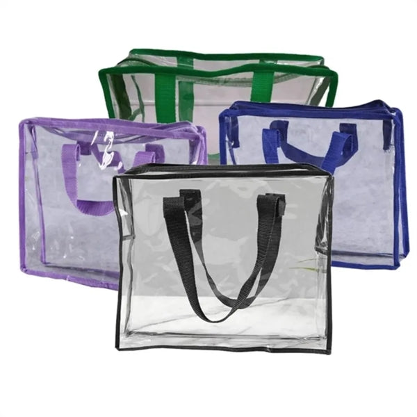 Zipper Closure Clear PVC Tote Bag