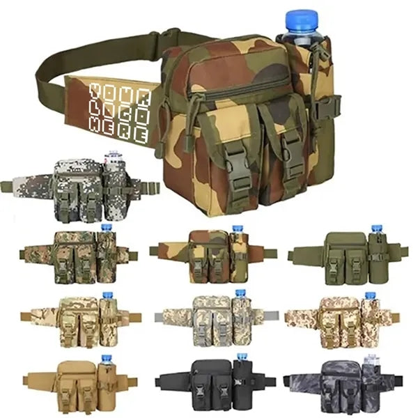 Outdoor Tactical Waist Slip Pack W/ Water Bottle Holder