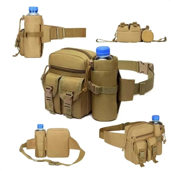 Outdoor Tactical Waist Slip Pack W/ Water Bottle Holder
