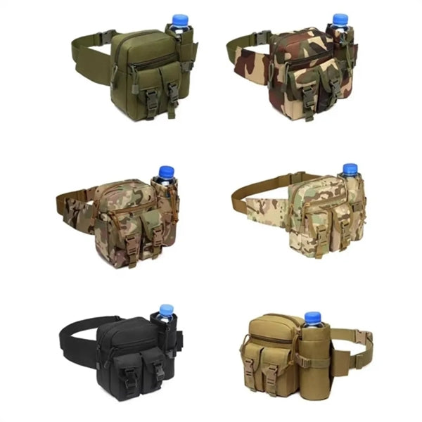 Outdoor Tactical Waist Slip Pack W/ Water Bottle Holder
