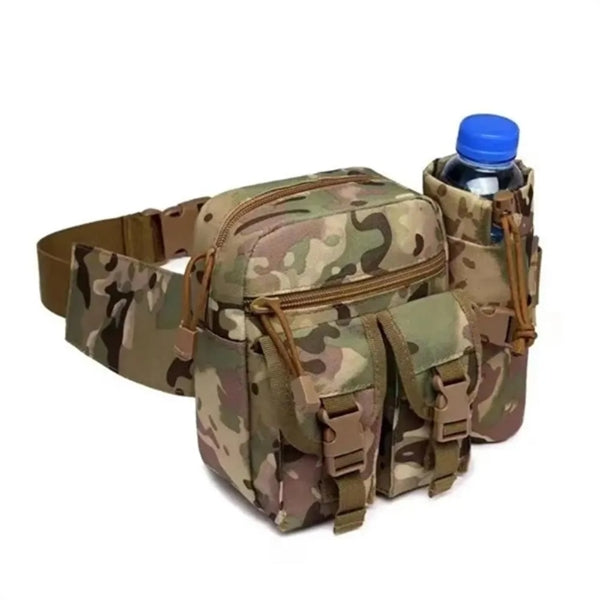Outdoor Tactical Waist Slip Pack W/ Water Bottle Holder
