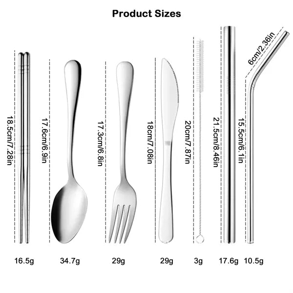 7-Piece Travel Camping Cutlery Set