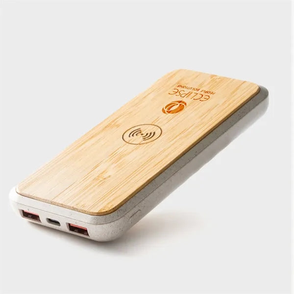 Wireless Quick Charging Bamboo Power Bank