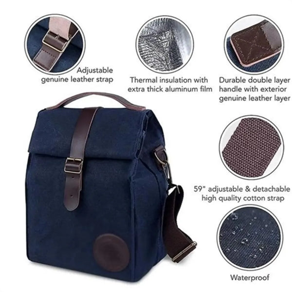 Waxed Canvas Insulated Cooler Bag
