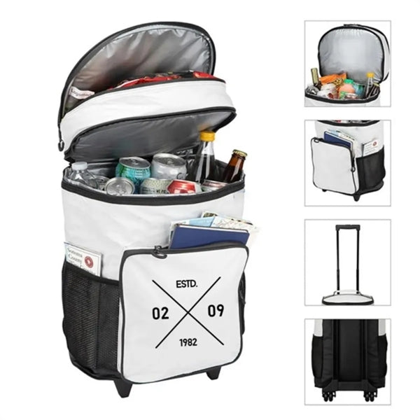 30-Can Suitcase Rolling Cooler Bag