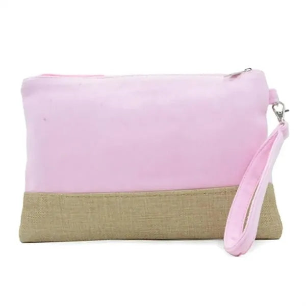 Jute Canvas Pouch With Zipper