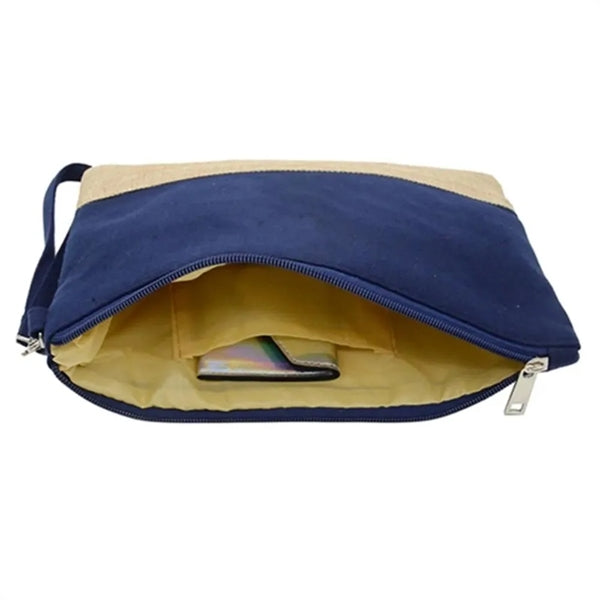Jute Canvas Pouch With Zipper