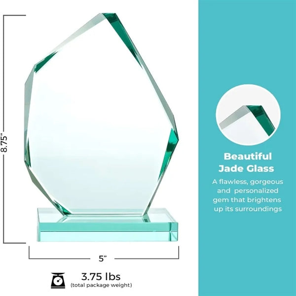 Engraved Jade Glass Trophy - Award for Employees
