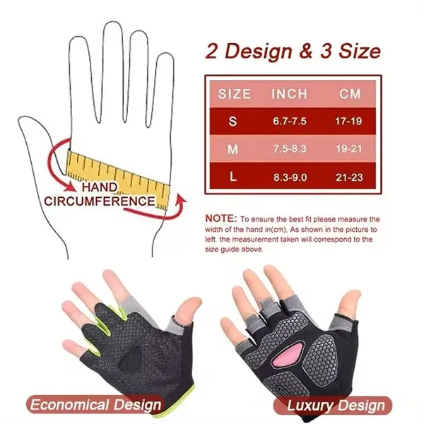 Outdoor Sports Bicycle Anti Slip Shock Half Finger Gloves