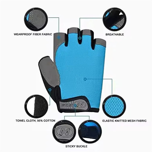 Outdoor Sports Bicycle Anti Slip Shock Half Finger Gloves