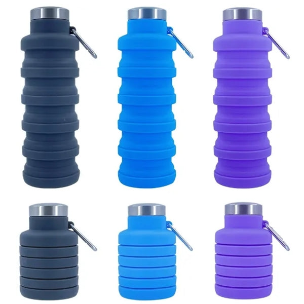 20 Oz Collapsible Water Bottle w/ Carabiner