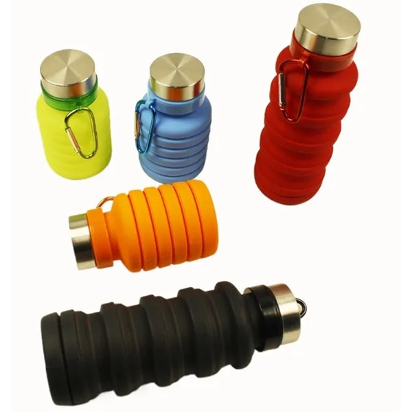 20 Oz Collapsible Water Bottle w/ Carabiner