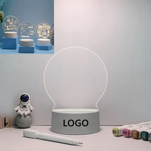 Creative Led Night Light USB Note Board with Pen