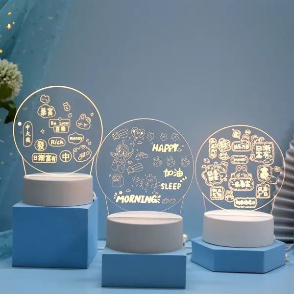 Creative Led Night Light USB Note Board with Pen
