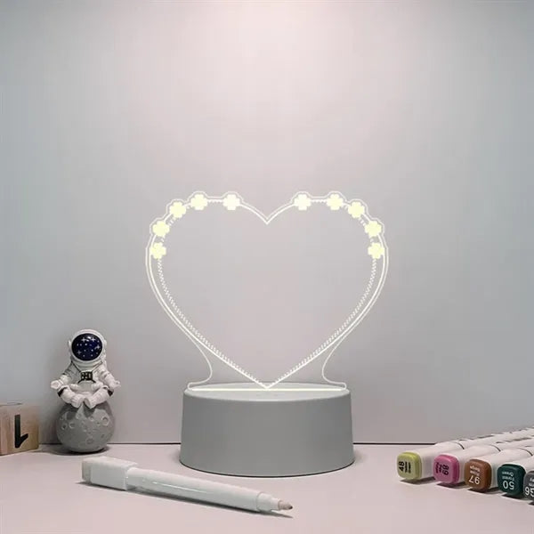 Creative Led Night Light USB Note Board with Pen