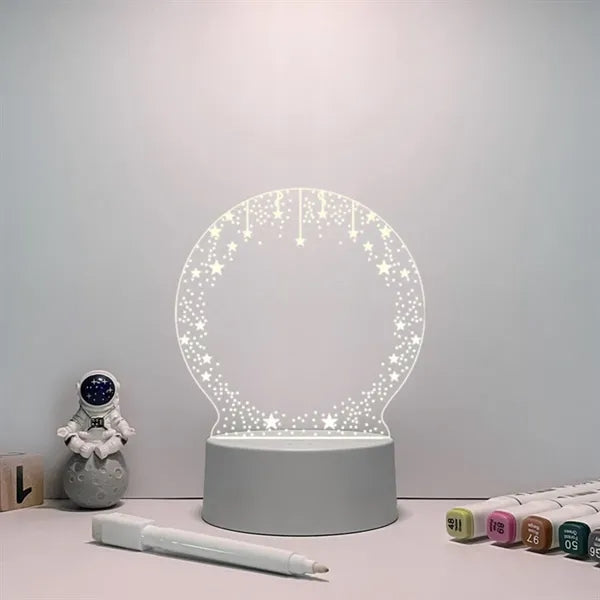 Creative Led Night Light USB Note Board with Pen