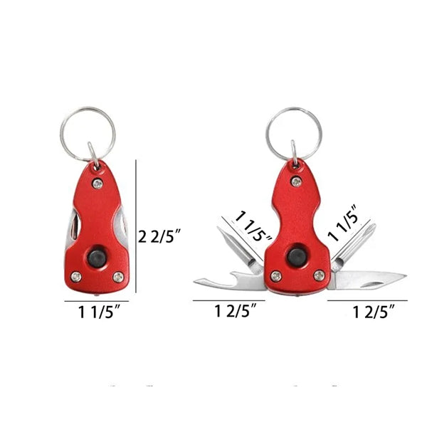 4-in-1 Mini Stainless Steel Multitool Keychain Bottle Opener