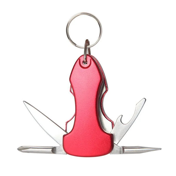 4-in-1 Mini Stainless Steel Multitool Keychain Bottle Opener