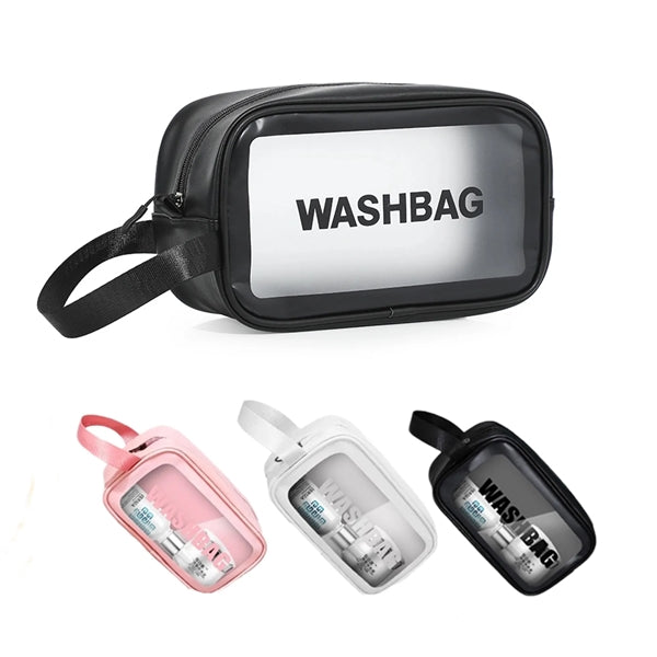 Pu Cosmetic Waterproof Travel Washbag With Zipper