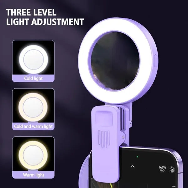 Phone Selfie Portable Clip-on Ring Light