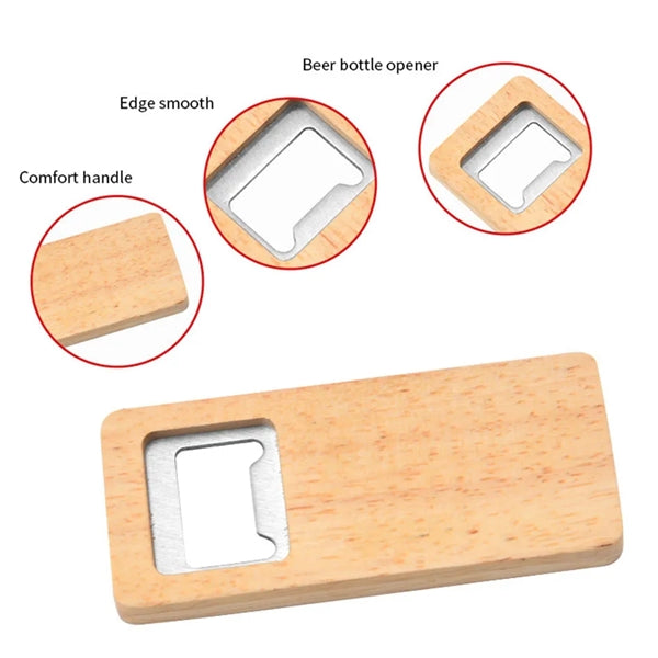 Stainless Steel Wooden Bottle Opener