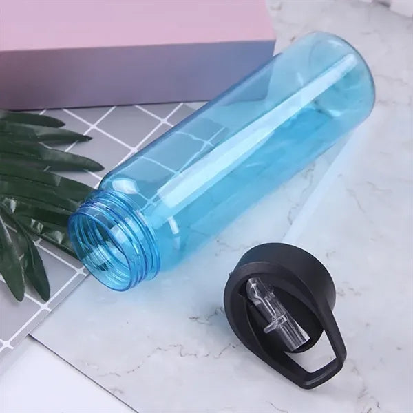Sport Portable Translucent Water Bottle With Flip Straw