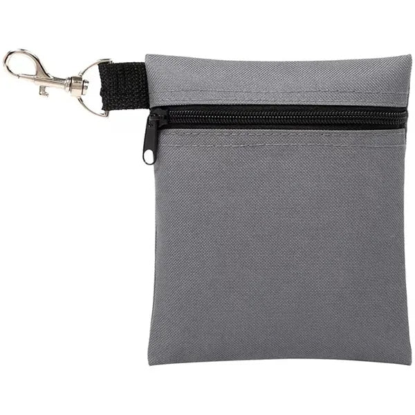Zipper Golf Accessory Bag With Clip