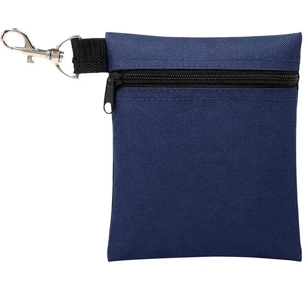 Zipper Golf Accessory Bag With Clip