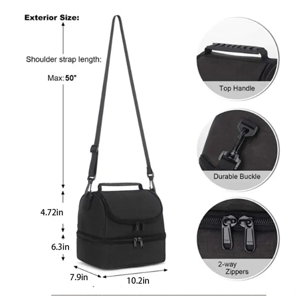 Double Layer Unisex Refrigerated Insulated Lunch Bags