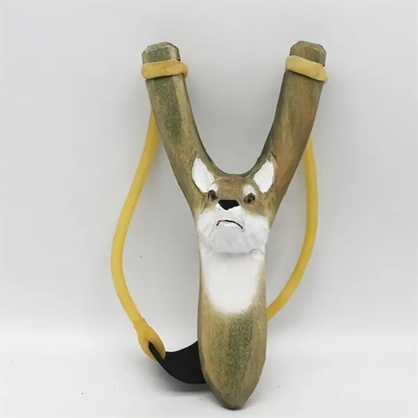 Cute Wooden Carved Animal Slingshot Toy
