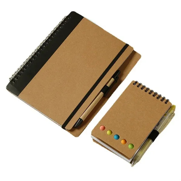 Two Different Sizes Spiral Notepad With Pen Set